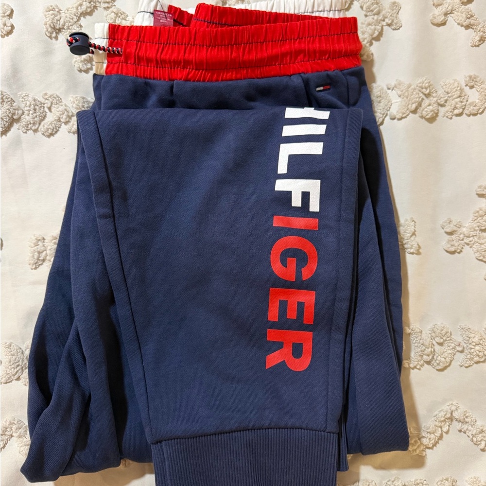 Tommy Hilfiger Navy Joggers with Red Waistband